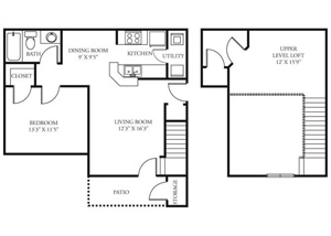 One Bedroom / One Bath - 878 Sq. Ft.*